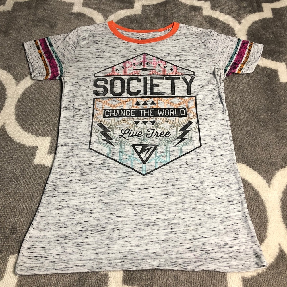Society Tshirt Womens Medium Heather Grey Short Sleeve Shirt